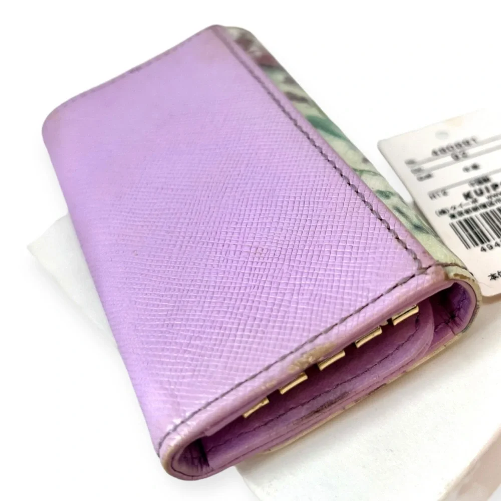 Lanvin en Bleu Pastel Floral Key Case Card Holder